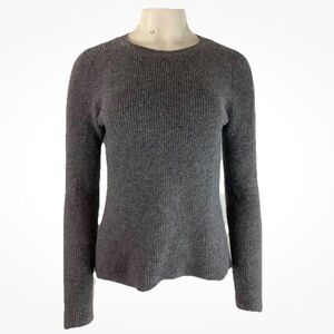 Lauren Hansen Sz M 100% 2 Ply Cashmere Pullover Sweater Gray Lightweight